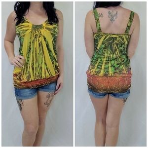 B_Envied Vintage Y2K Boho Sweetheart Neck Tank Top